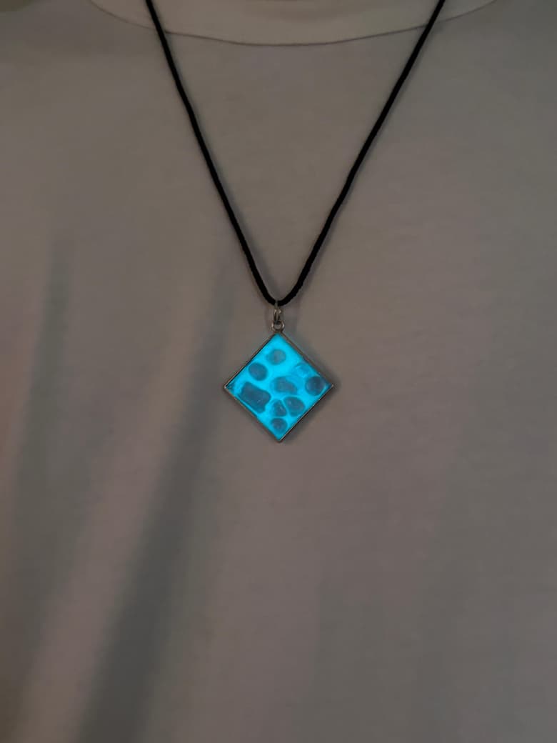 Glow-in-the-Dark Resin Pendant Necklace