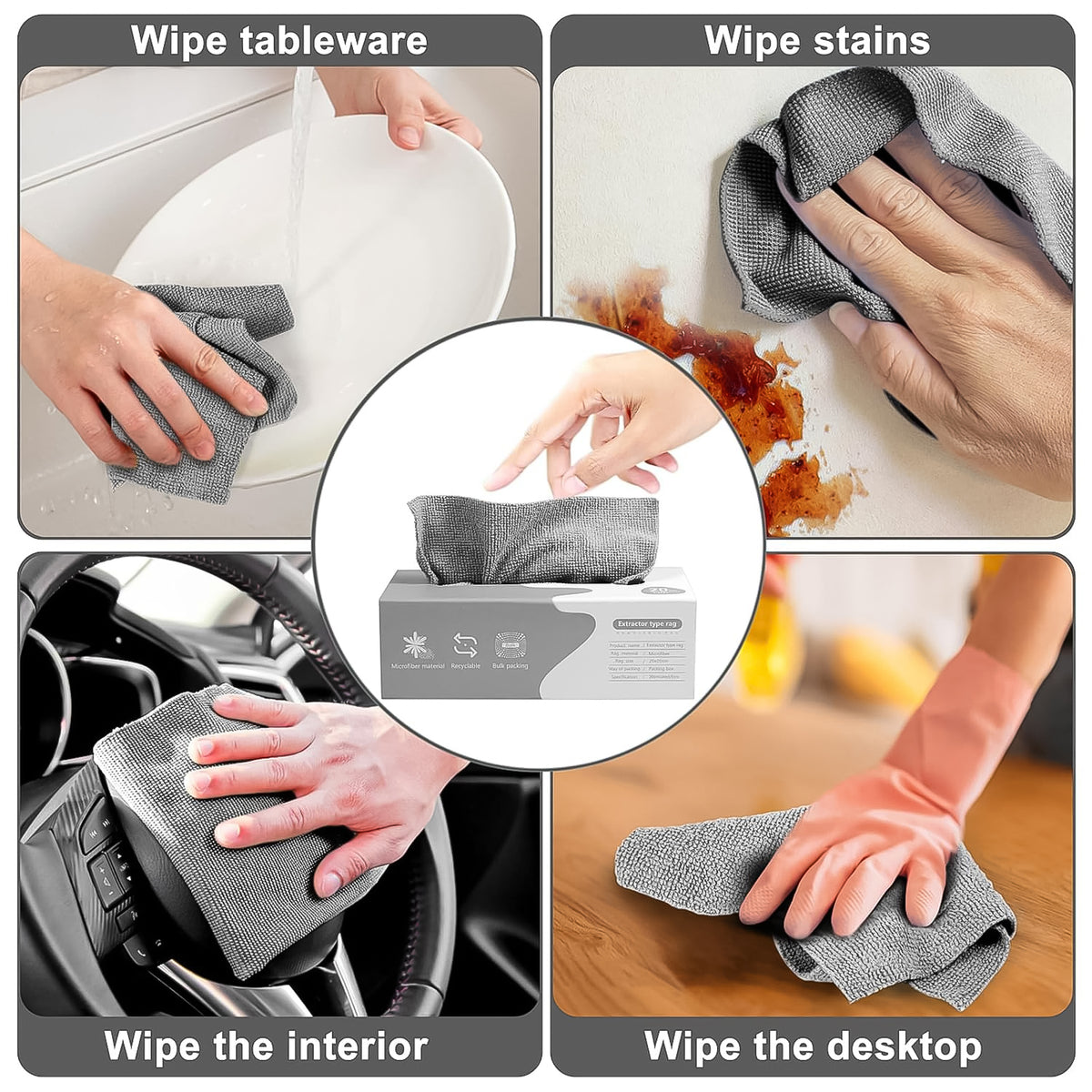 Reusable Magic Cleaning Rag Set (20 PCS) – Super Absorbent Multipurpose Kitchen Cloth